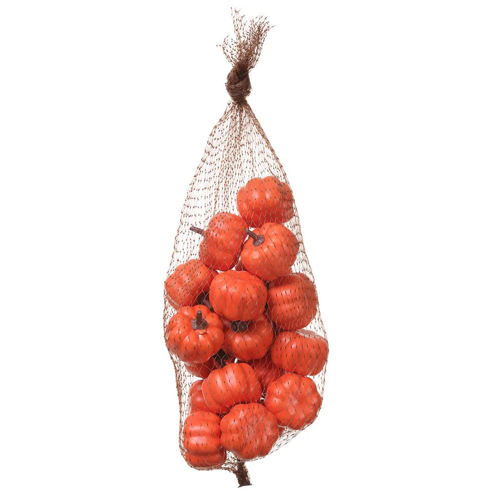10" Bagged Artificial Pumpkins -Orange (pack of 6)