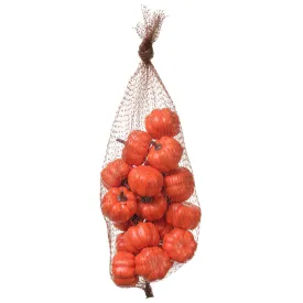 10" Bagged Artificial Pumpkins -Orange (pack of 6)