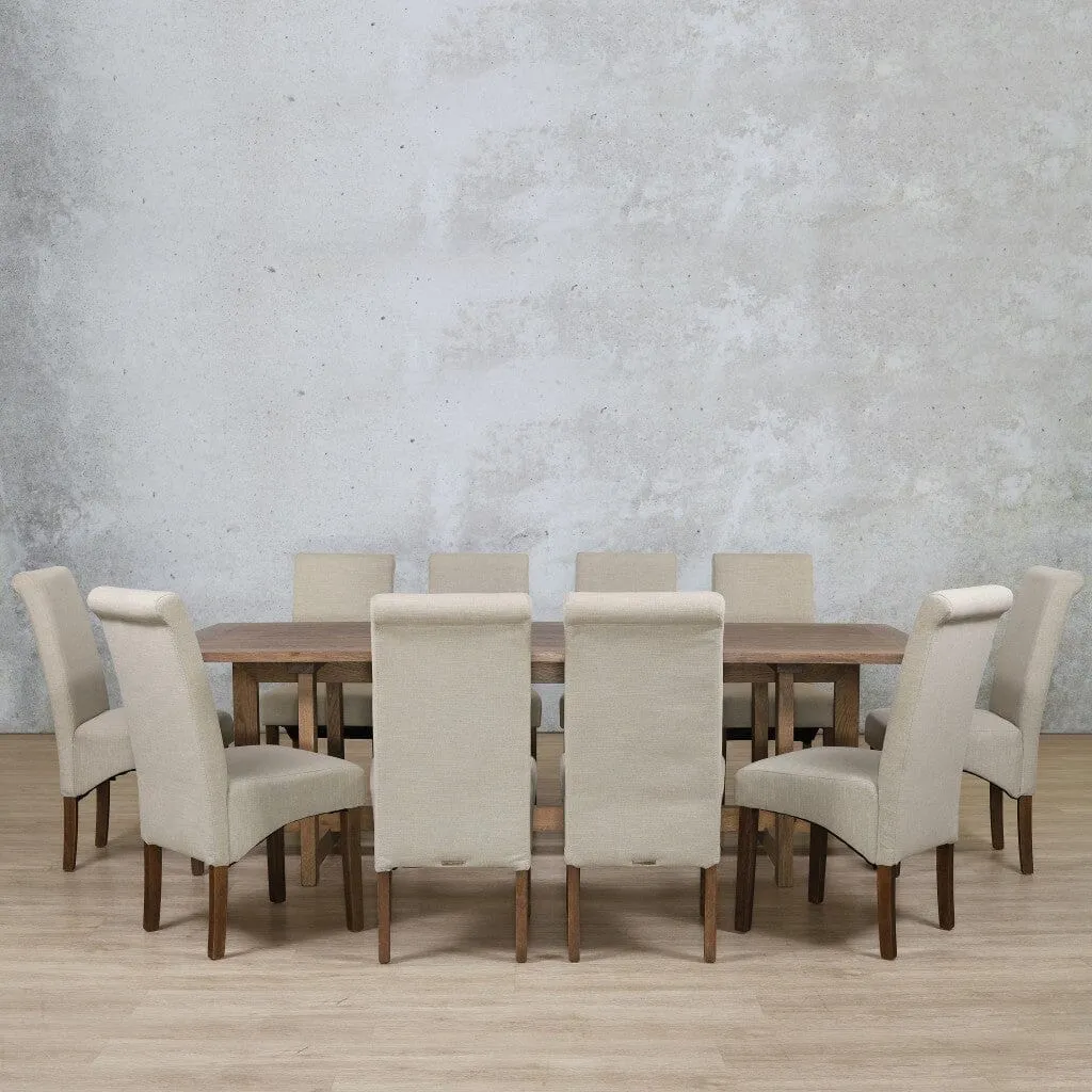 Bolton Wood Top & Windsor 10 Seater Dining Set
