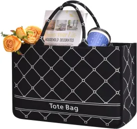 Canvas Tote Bag with Zipper, Everything Tote Bag for Women, Large Shoulder Bag Top Handle Handbag for Travel, Work