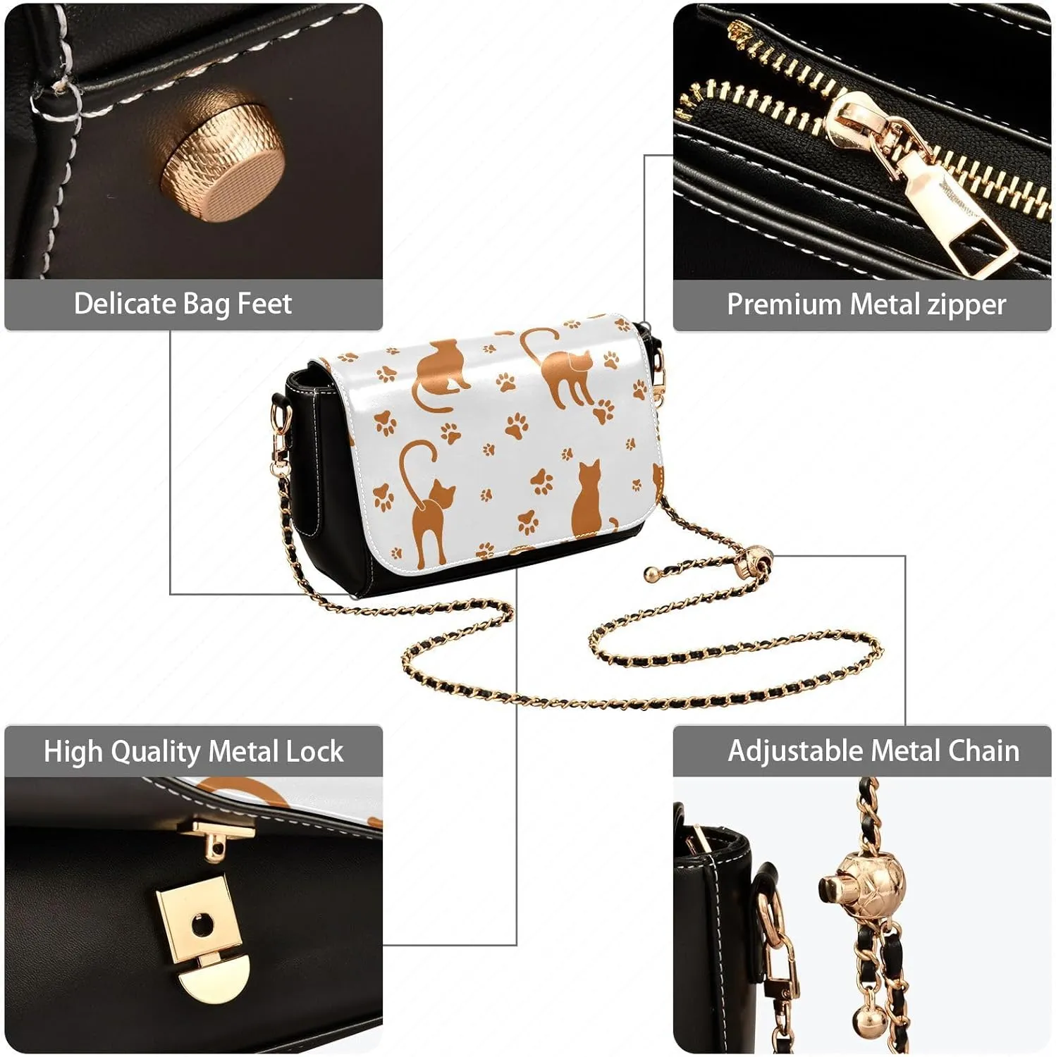 Crossbody Bags for Women Trendy Women's Black Shoulder Bag Small PU Leather Flap Cross Body Bag Handbags