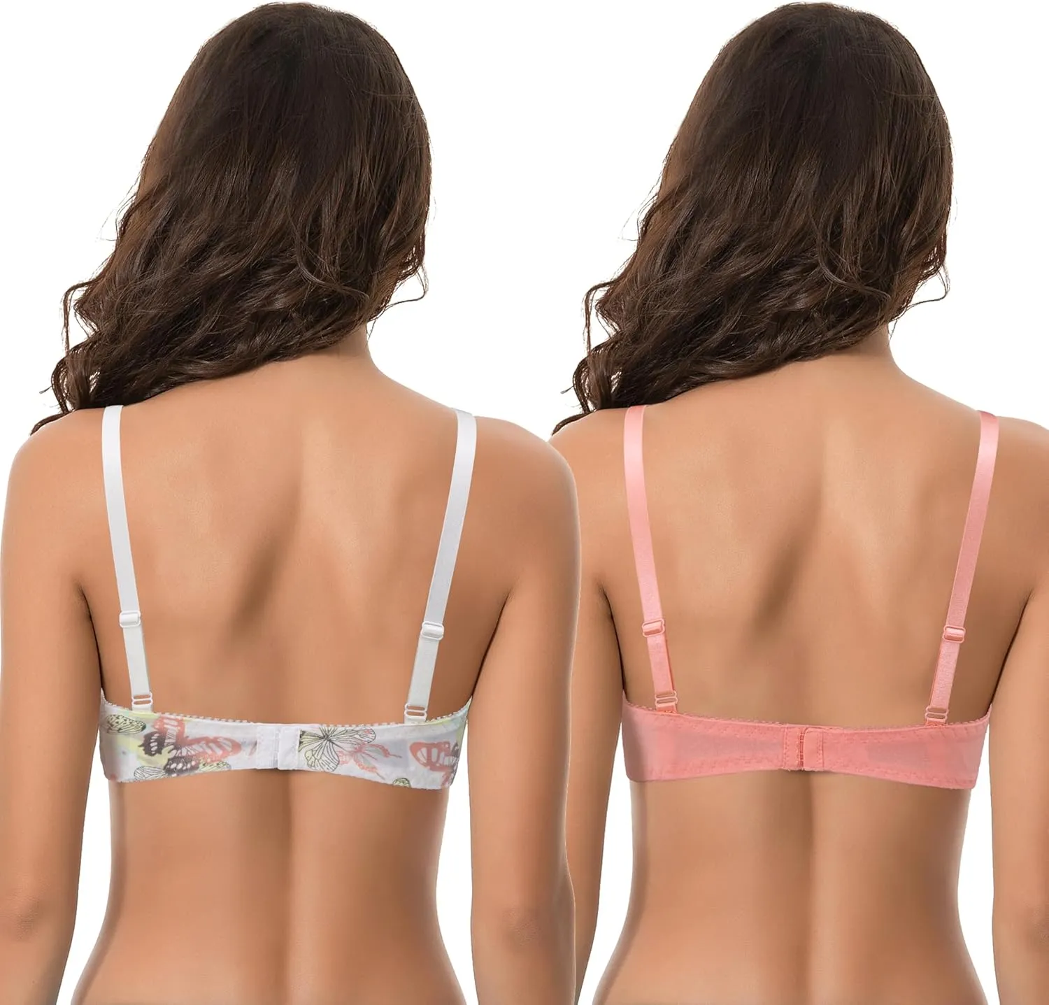 Curve Muse Women's Plus Size Unlined Balconette Cotton Bra-2 or 3Pack