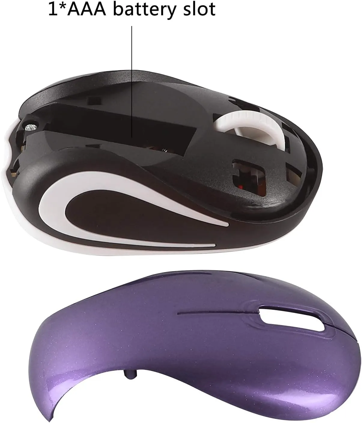 elec Space Mini Small Wireless Mouse for Kids Children 3-7 Years Old Child Size Travel Mouse Portable Mini Cordless Mice with USB Receiver for PC Laptop Computer Purple