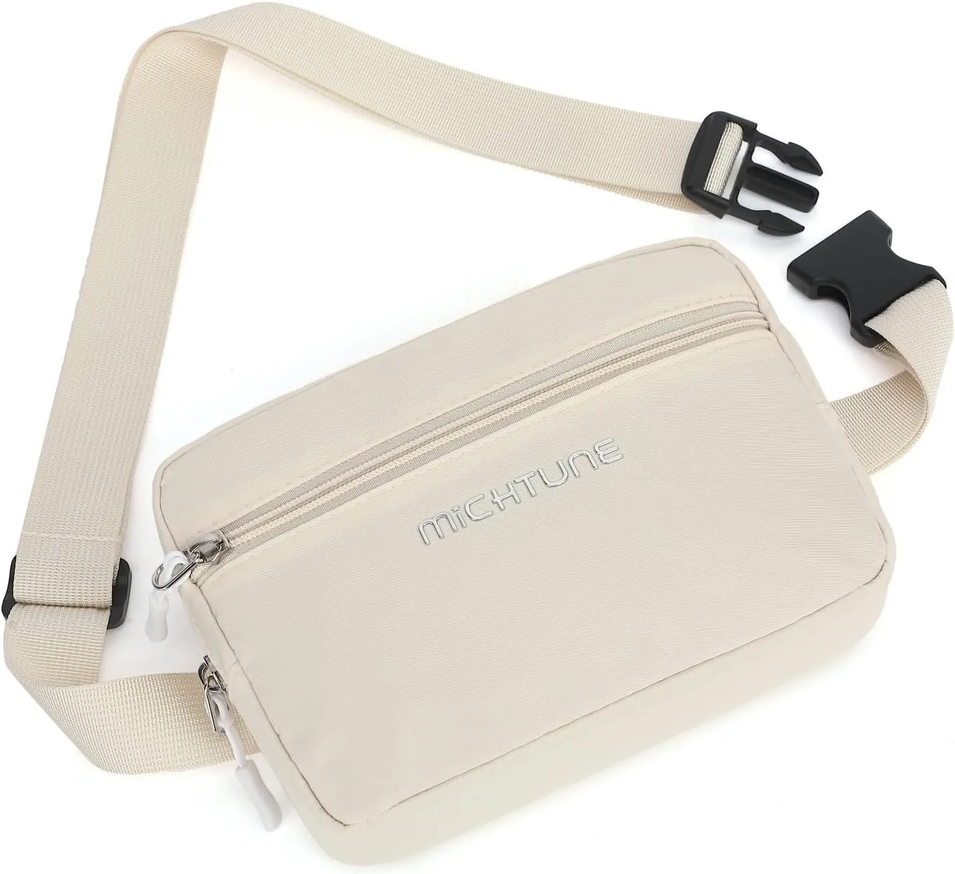 Everywhere Belt Bag,Nylon Cross Body Fanny Pack for Women Men,Waterproof Fashion Waist Packs,Crossbody Bags with Adjustable Strap (White)