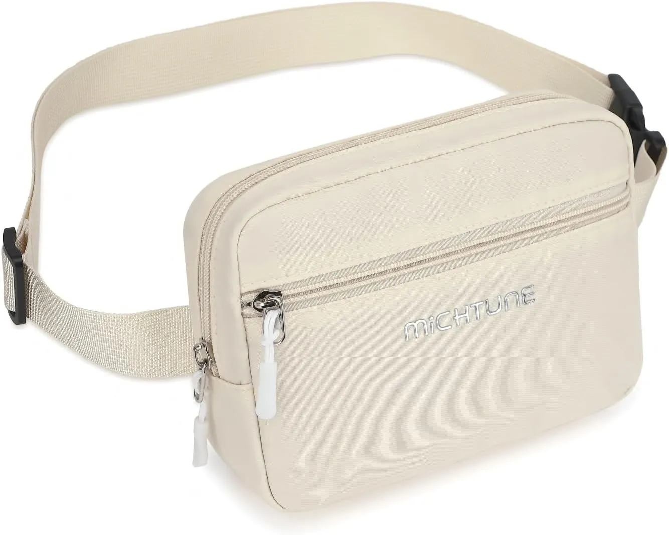 Everywhere Belt Bag,Nylon Cross Body Fanny Pack for Women Men,Waterproof Fashion Waist Packs,Crossbody Bags with Adjustable Strap (White)