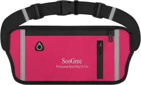 Fanny Packs for Women Men Slim Running Belt Waist Pack Runners Bag Waterproof Money Belt Phone Holder for Sports Hiking Traveling Walking Reflective Strip Adjustable Strap