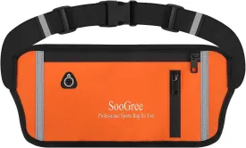 Fanny Packs for Women Men Slim Running Belt Waist Pack Runners Bag Waterproof Money Belt Phone Holder for Sports Hiking Traveling Walking Reflective Strip Adjustable Strap