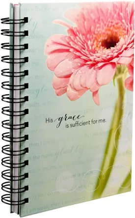 His Grace Is Sufficient Large Hardcover Wirebound Journal - 2 Corinthians 12:9-11