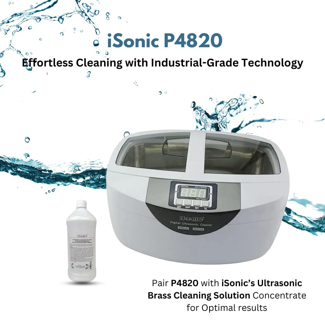 iSonic P4820-SPB25 Commercial Ultrasonic Cleaner 25-minute Timer, 2.6Qt/2.5L, WhiteColor, Plastic Basket, 110V