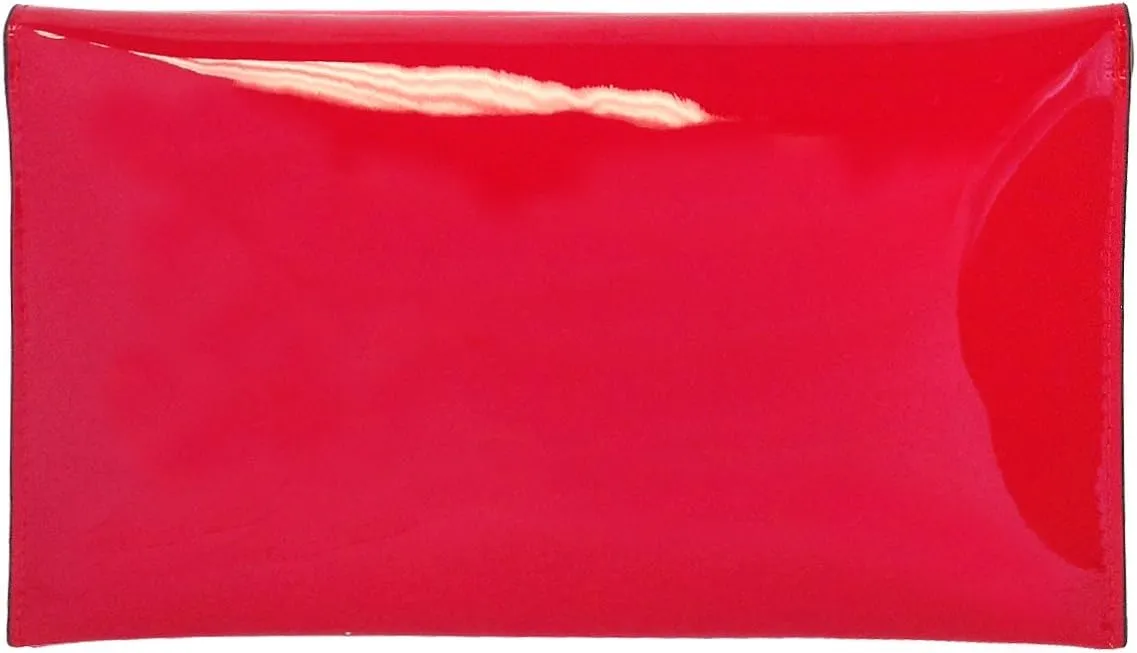 JNB Faux Patent Leather Glossy Envelope Clutch