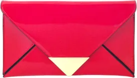JNB Faux Patent Leather Glossy Envelope Clutch