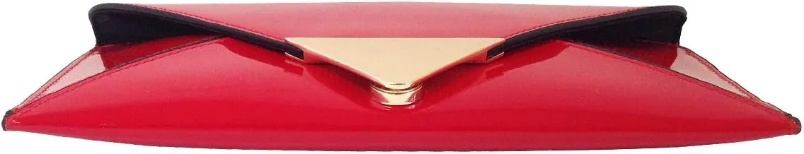 JNB Faux Patent Leather Glossy Envelope Clutch