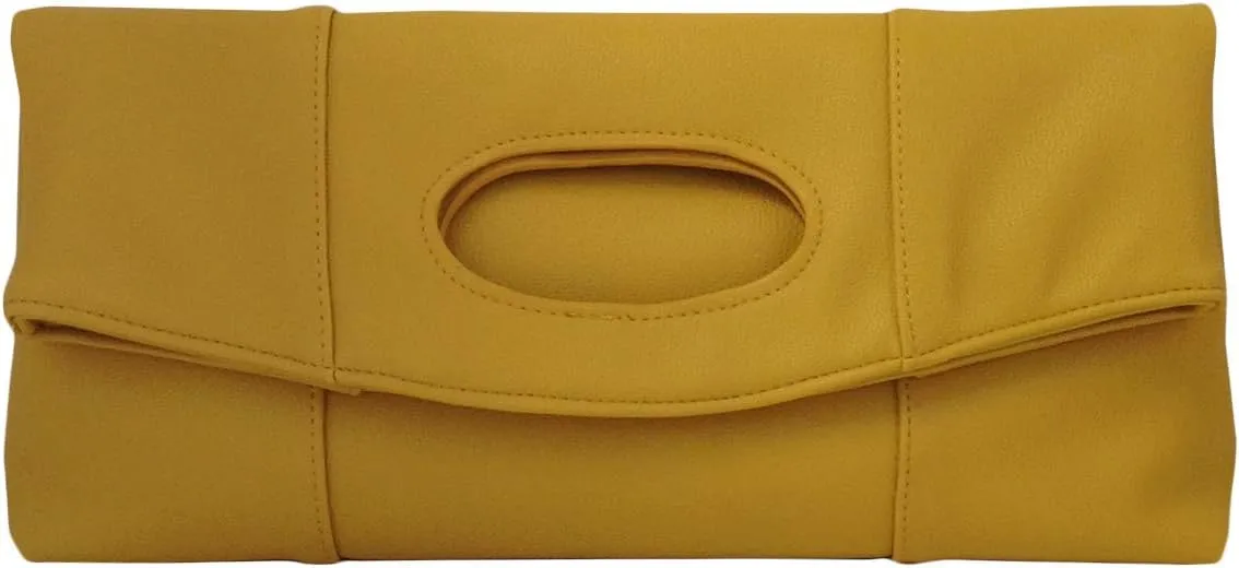 JNB Synthetic Leather Fold Over Clutch