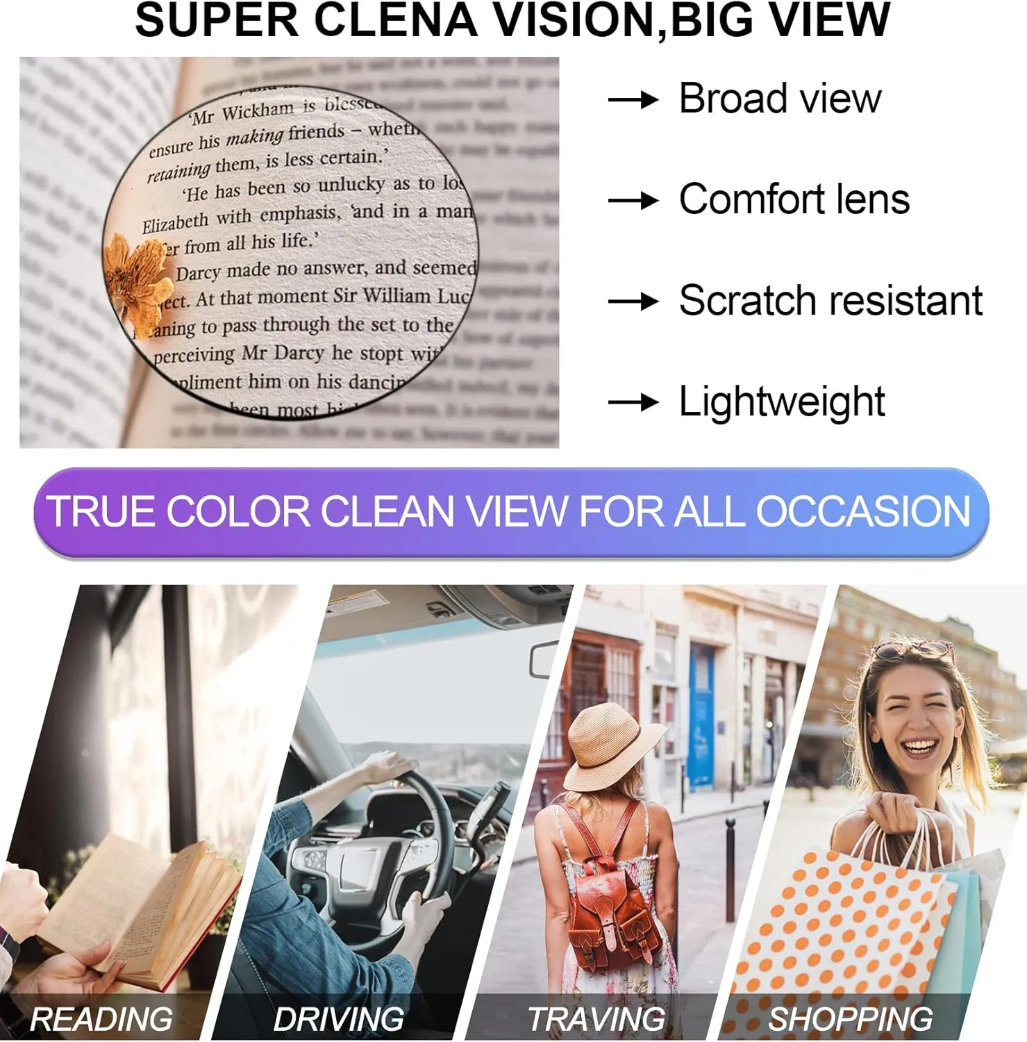 OCCI CHIARI Reading Glasses For Women Wide Square Reader 1.0 1.5 2.0 2.5 3.0 3.5 4.0 5.0 6.0 1.25 1.75 2.25 2.75