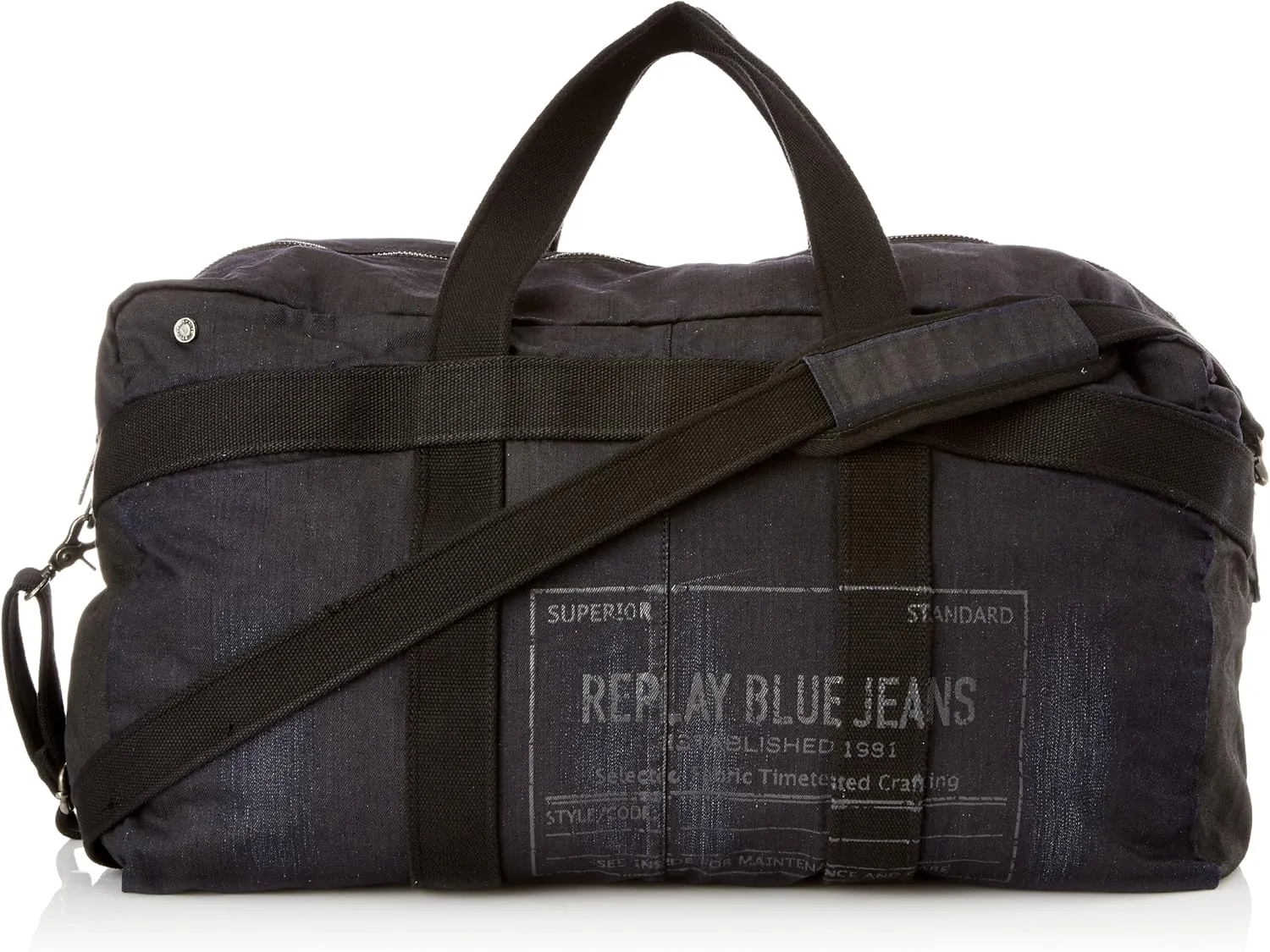REPLAY FM3120.000.A0330  Men's Bag with Cotton Handles, Blue, Size 57 x 37 x 29 cm