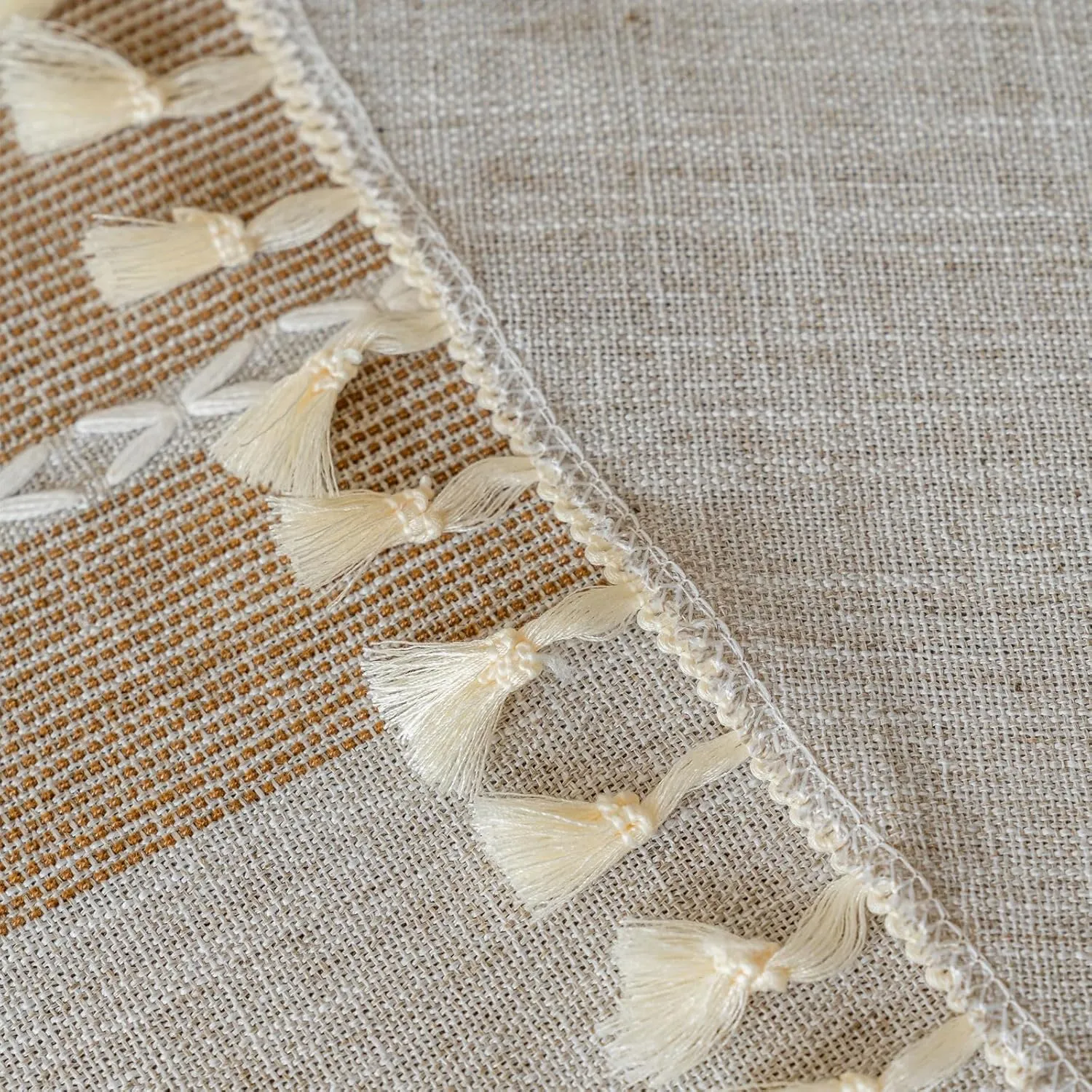 SIELUNO Round Tablecloth - Stain Resistant Spillproof Polyester Tablecloth Duty Washable Fabric - for Buffet Table, Holiday Party, Dinner, Wedding-Brown Stripes-Round 54inch, FK23F32222C222K
