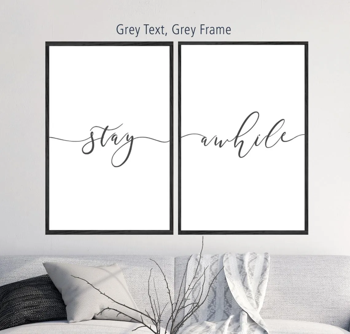 Stay Awhile Minimalist Art Canvas