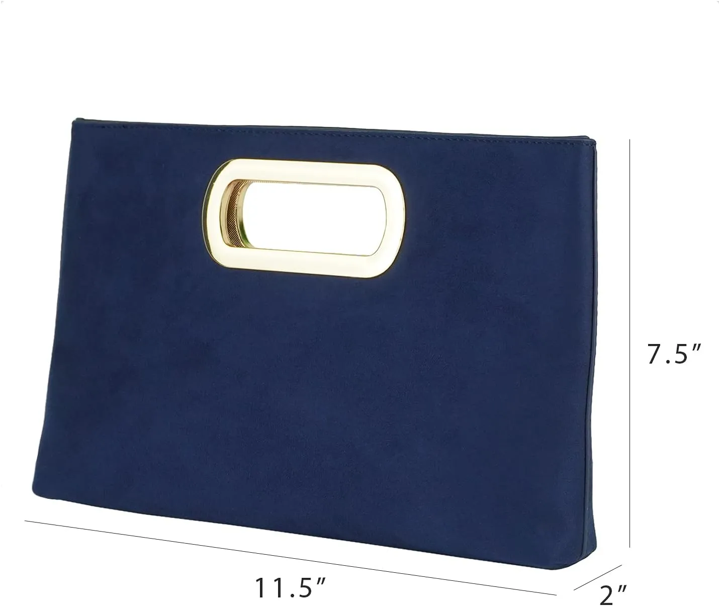 Top Handle Faux Suede Clutch