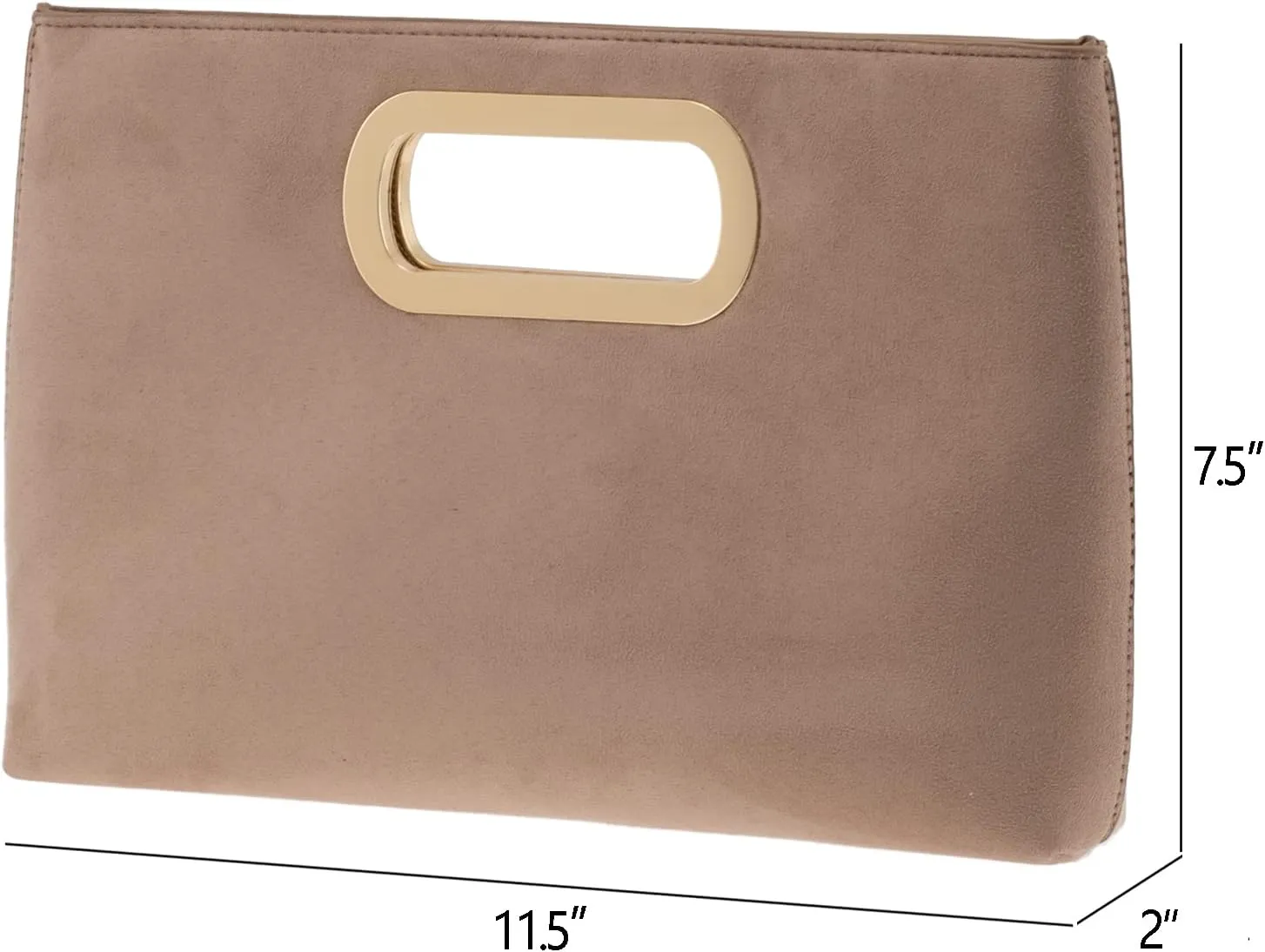Top Handle Faux Suede Clutch