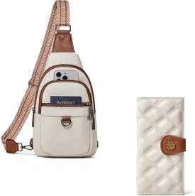 Womens Sling Bag & White RFID Wallet Women