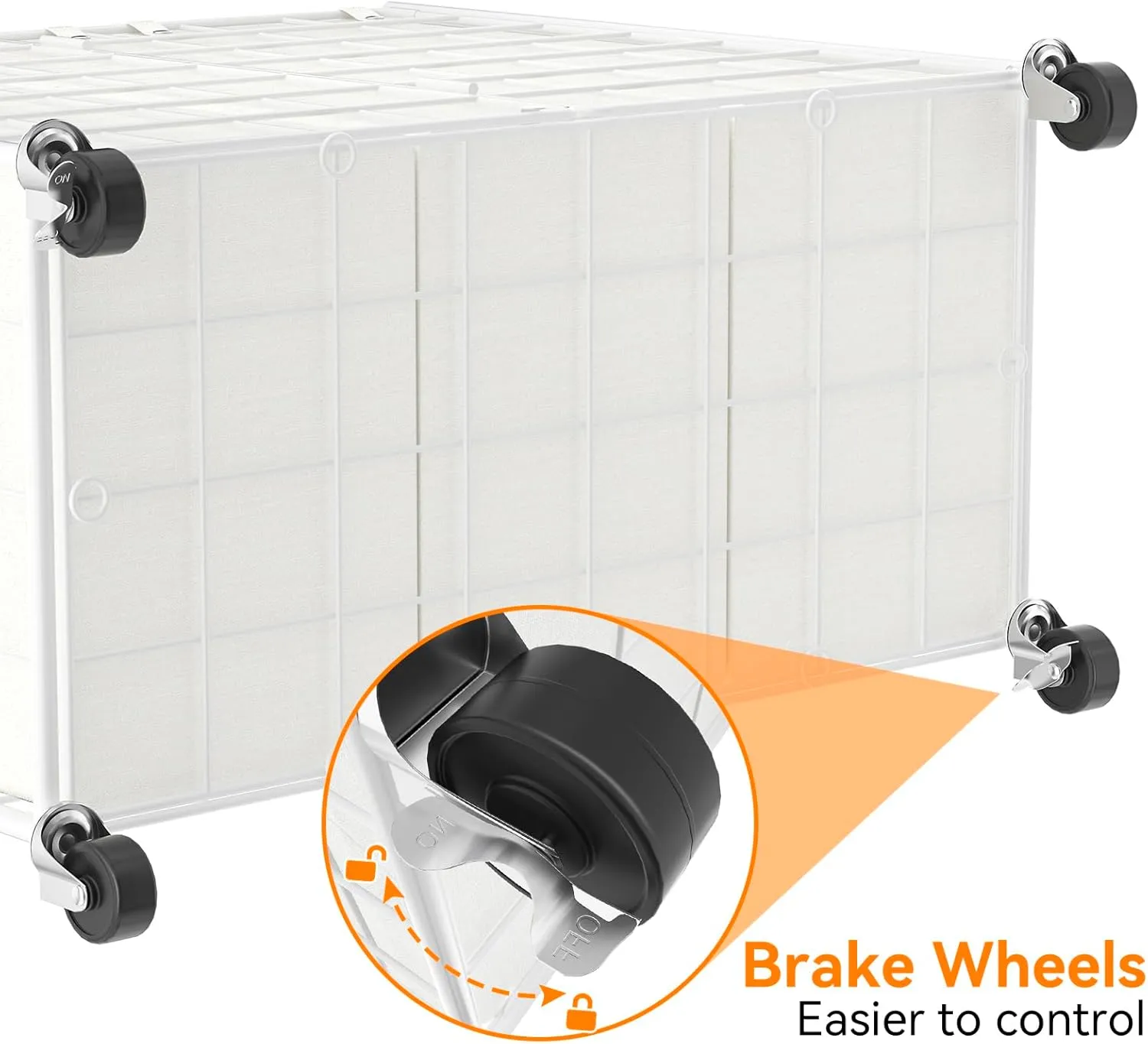 WOWLIVE Laundry Hamper with Wheels,Metal Wire Frame Rolling Laundry Basket 3 Section with Removable bags,155L Dirty Clothes Hamper Organizer Dorm Room Storage for Bedroom,Bathroom,White